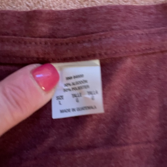 NEW-Maroon V-Neck Tee with Colorful 
“Tree of Life Design “ - Picture 6 of 10